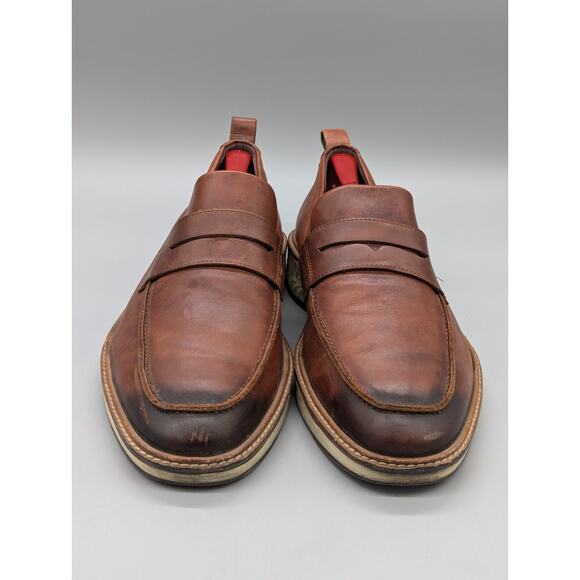 ECCO ST.1 Hybrid Leather Penny Loafers Shoes Slip On Cognac Brown Size 11 main image 6
